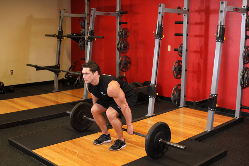 Barbell Hack Squat, start position