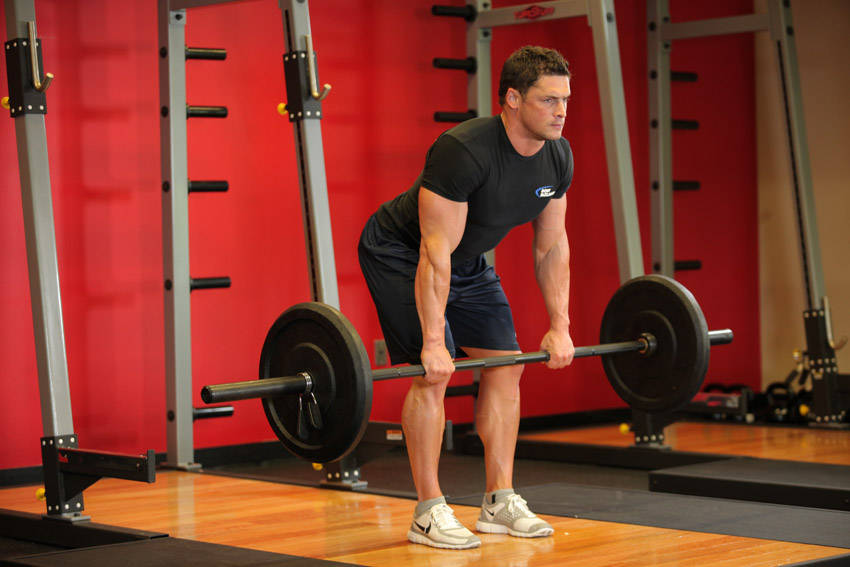 Bent Over Barbell Row, start position