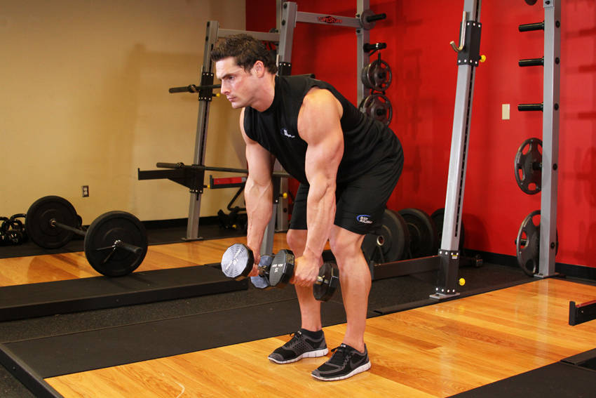 Bent Over Two-Dumbbell Row, start position