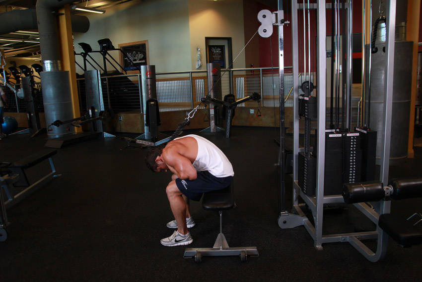 Cable Seated Crunch, end position