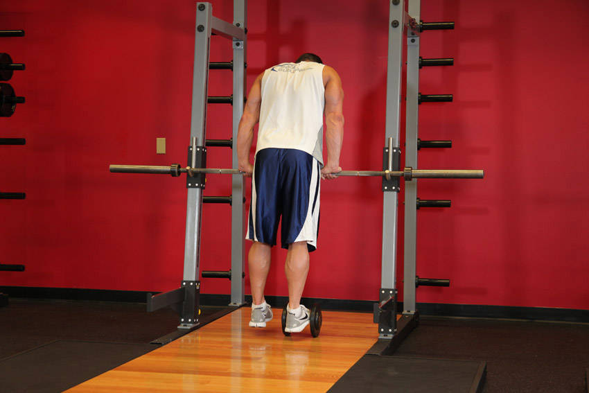 Calf Raise On A Dumbbell, start position
