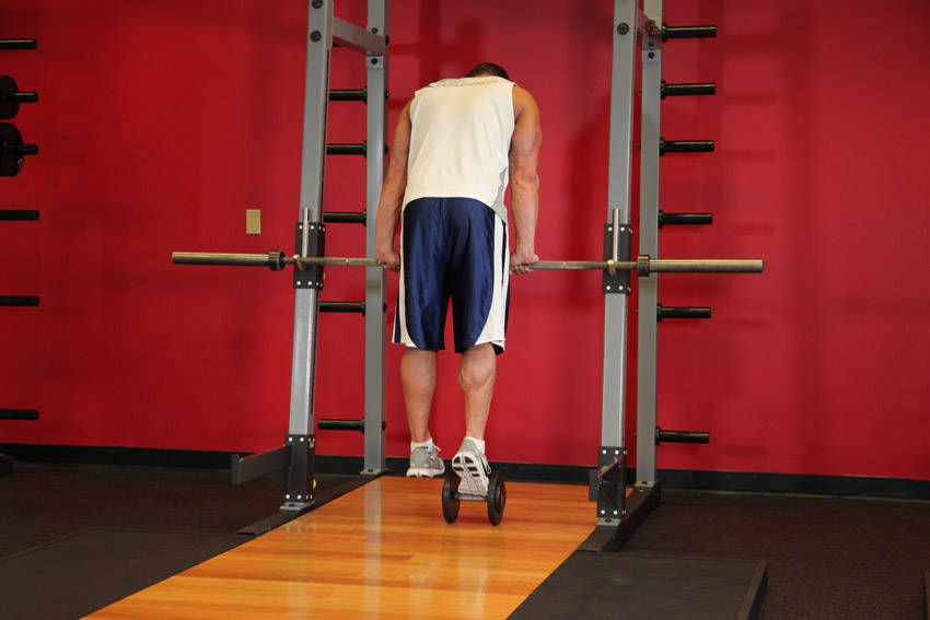 Calf Raise On A Dumbbell, end position