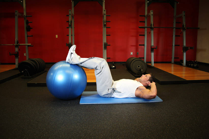 Crunch - Legs On Exercise Ball, start position