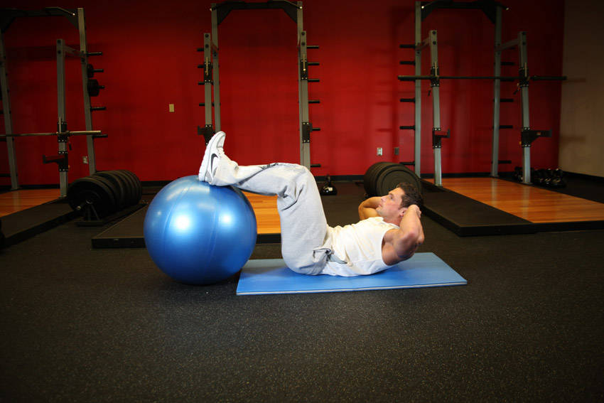 Crunch - Legs On Exercise Ball, end position