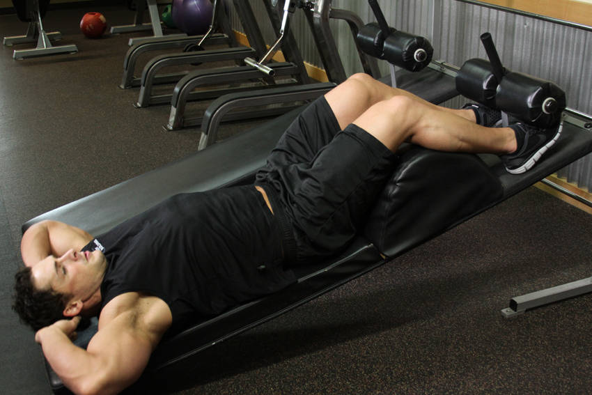 Decline Crunch, start position