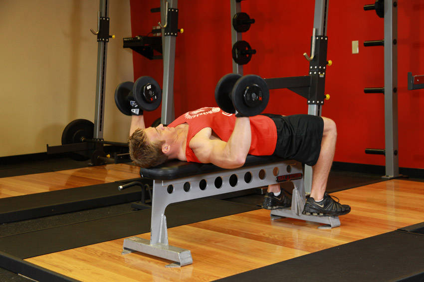 Dumbbell Bench Press, start position