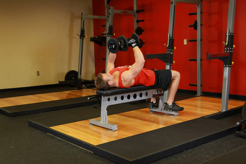 Dumbbell Flyes, start position