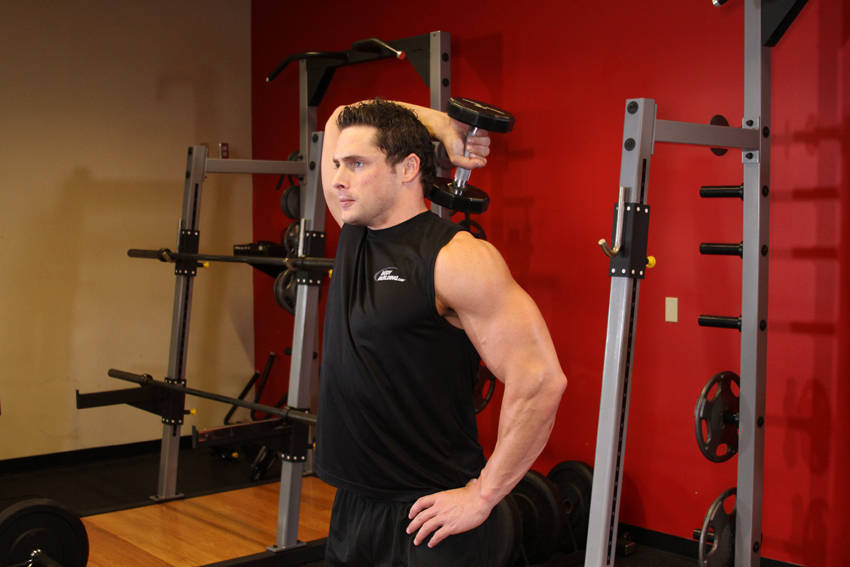 Dumbbell One-Arm Triceps Extension, start position