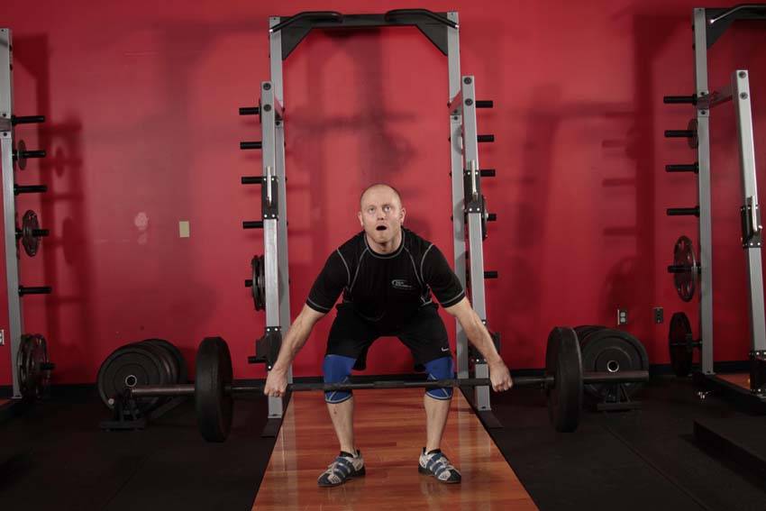 Hang Snatch - Below Knees, start position