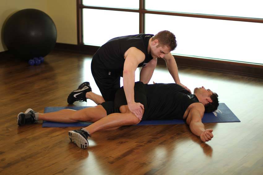 Lying Crossover, end position