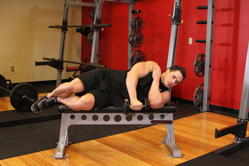 Lying One-Arm Lateral Raise, start position