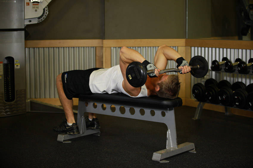 Lying Triceps Press, end position