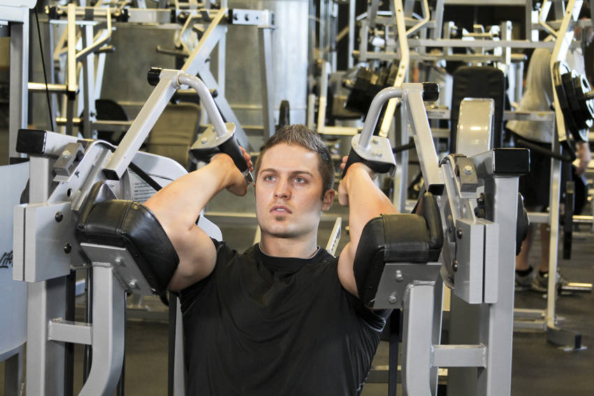 Machine Triceps Extension, start position