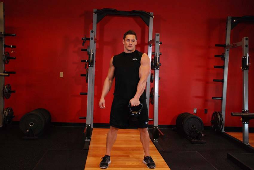 One-Arm Kettlebell Swings, start position