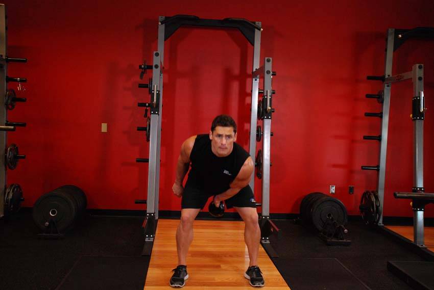 One-Arm Kettlebell Swings, end position