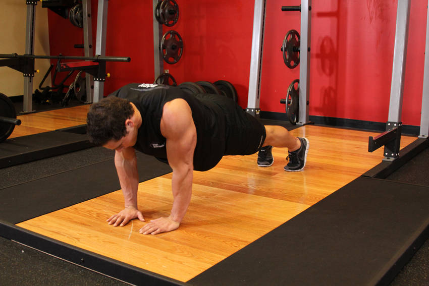 Pushups (Close and Wide Hand Positions), end position
