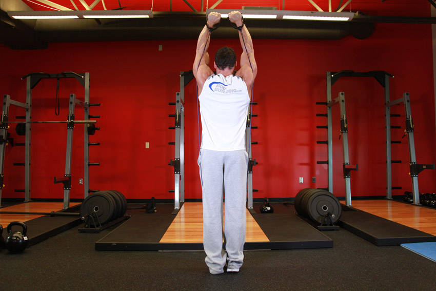 Shoulder Press - With Bands, end position