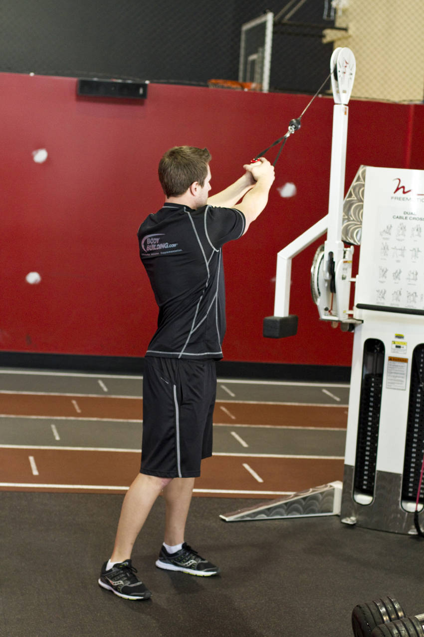 Standing Cable Wood Chop, start position