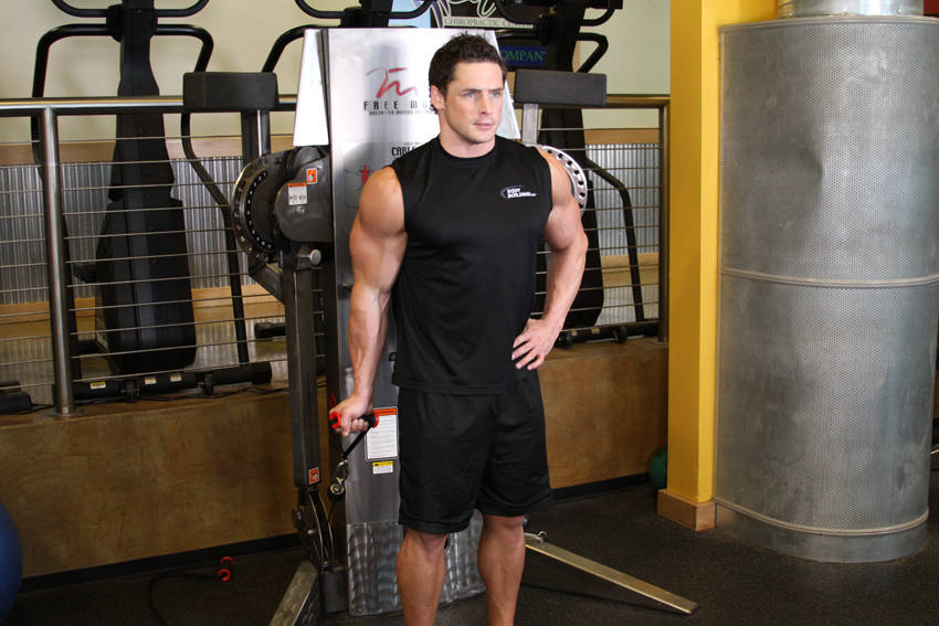 Standing One-Arm Cable Curl, start position