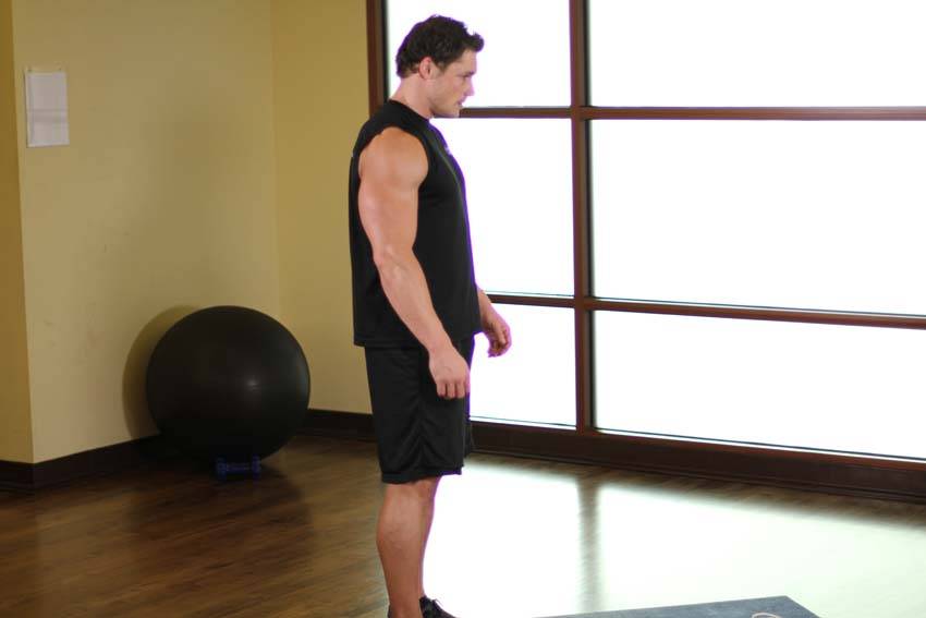 Standing Toe Touches, start position