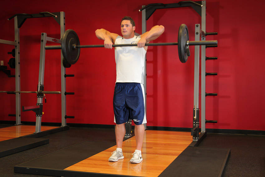 Upright Barbell Row, start position